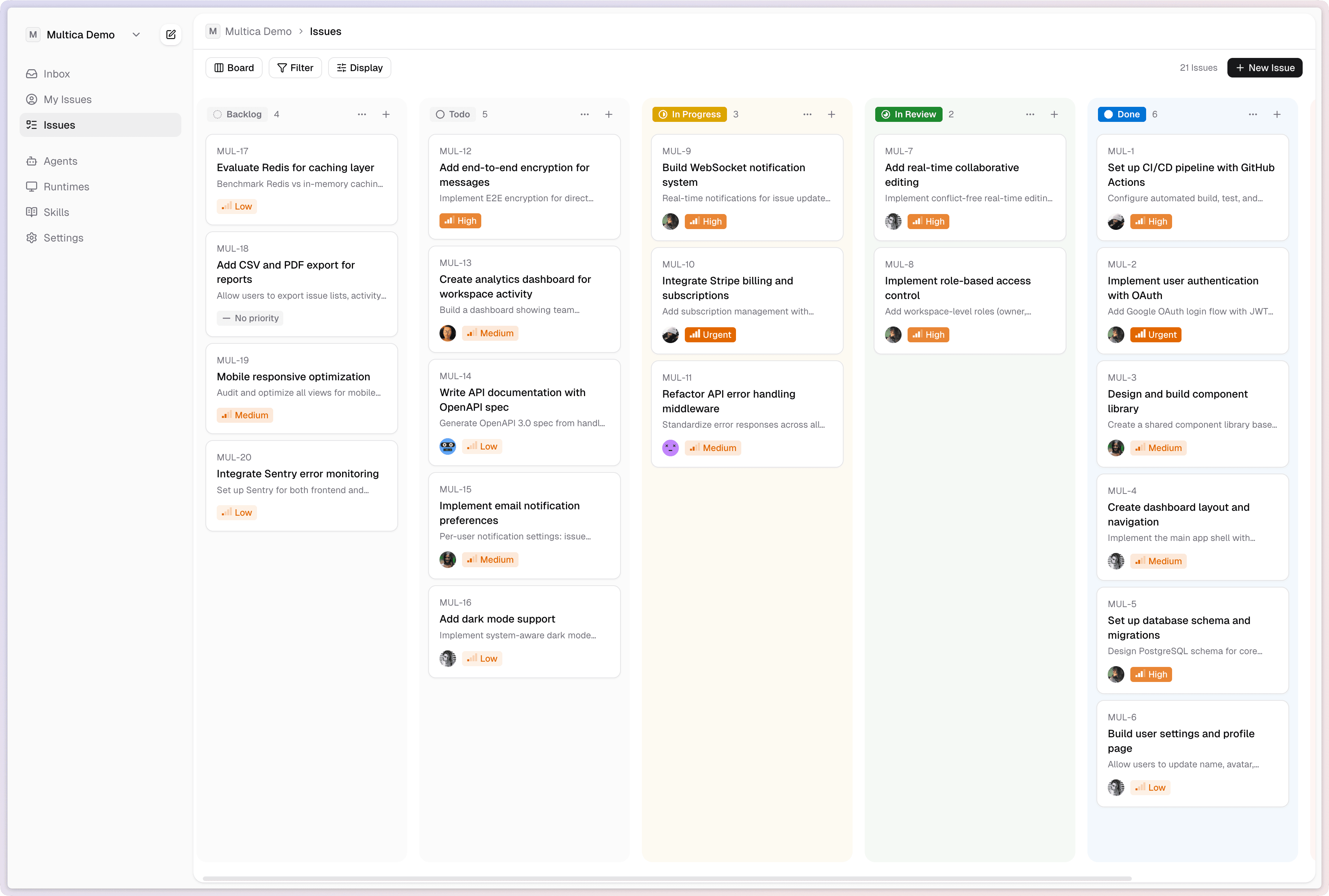 AACWorkflow board view — issues managed by humans and agents